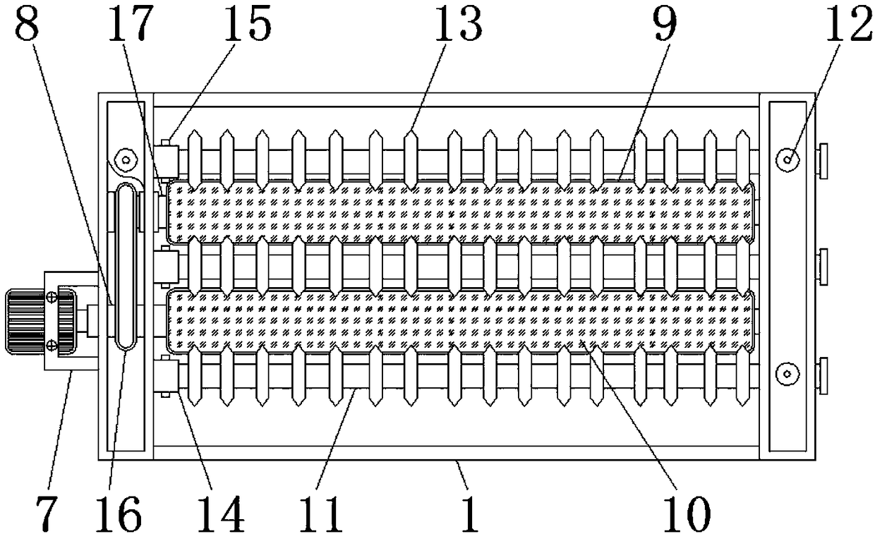 Cleaning device for threaded blade machining