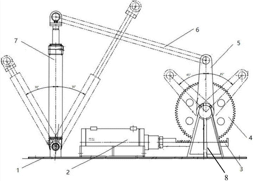 Gear-rack luffing mechanism for stoking mechanism