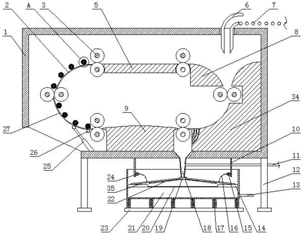 Water squeezing device for leather processing