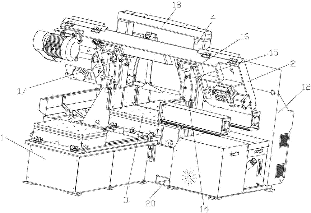 Band sawing machine