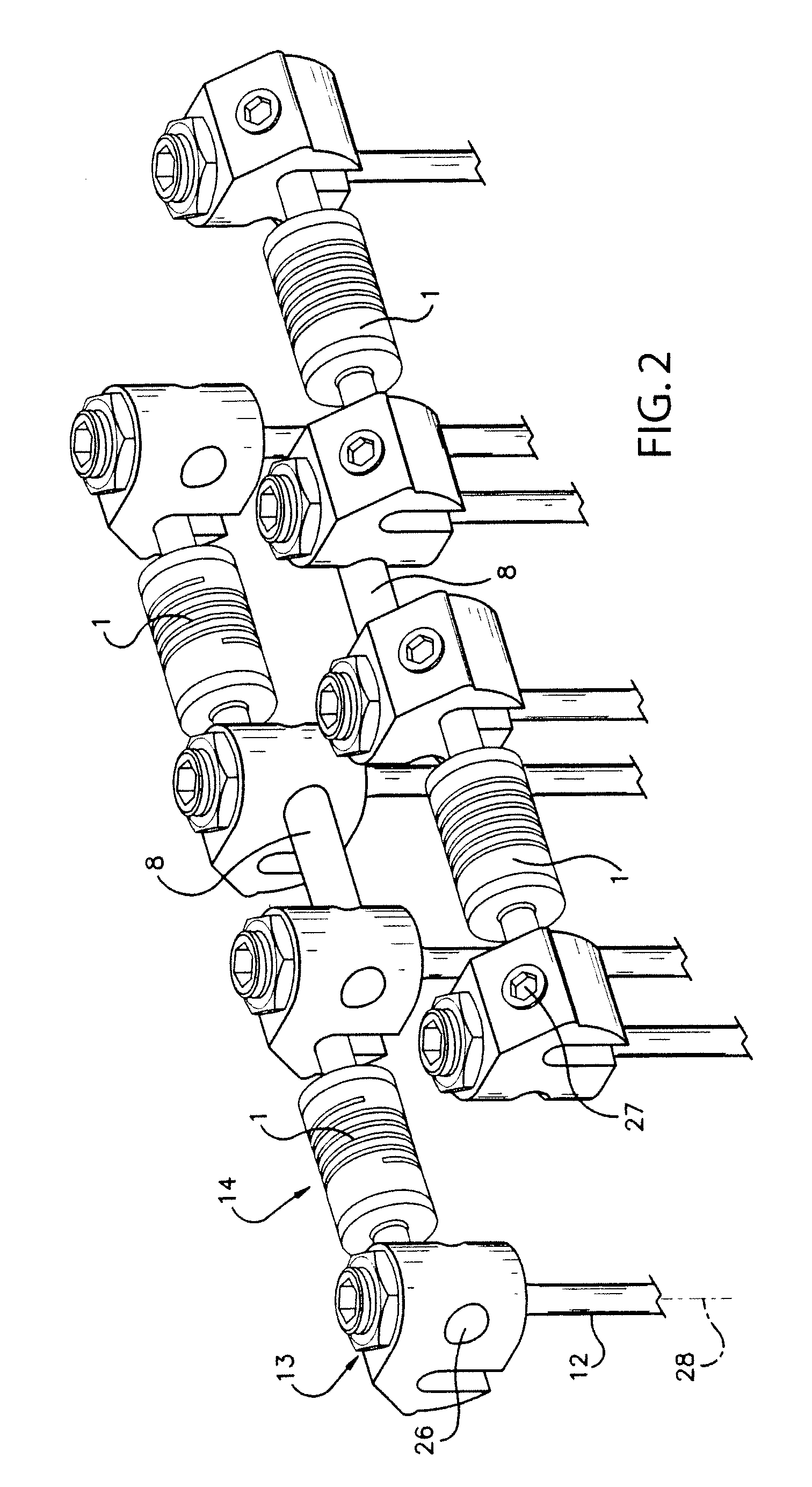 Damping element and device for stabilization of adjacent vertebral bodies