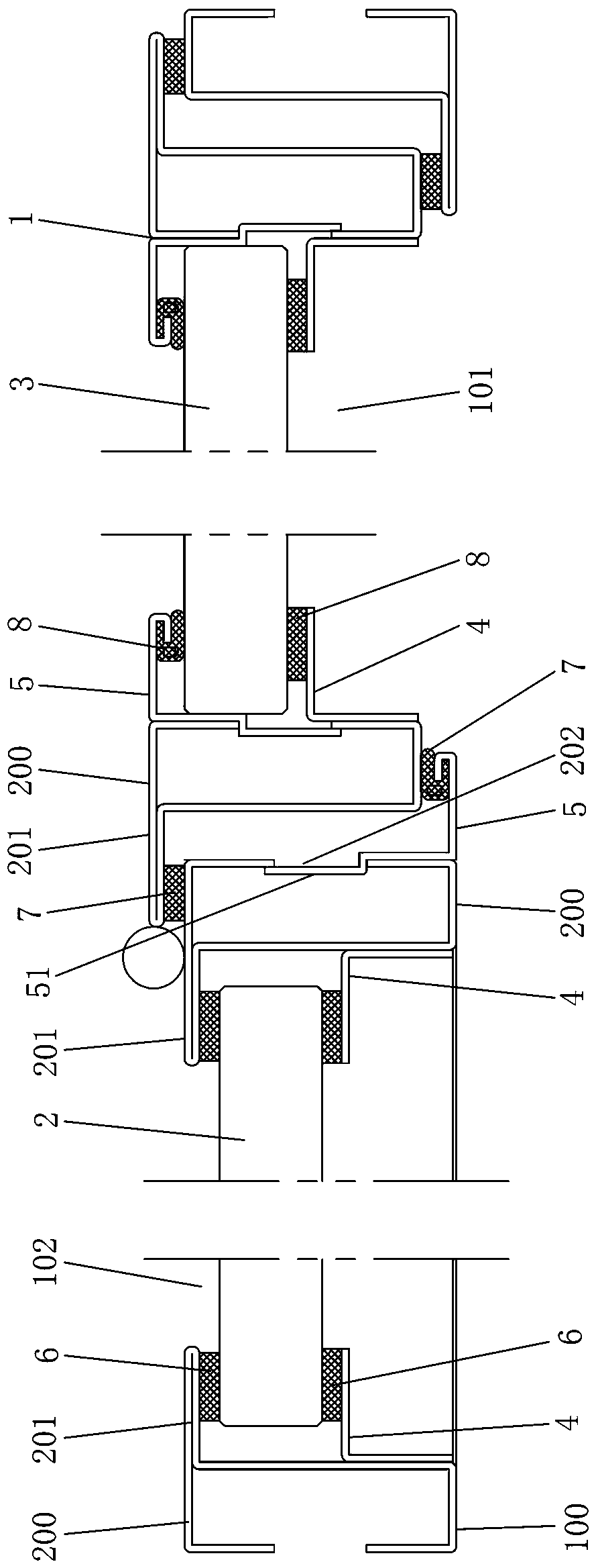 Spliced type door-window system