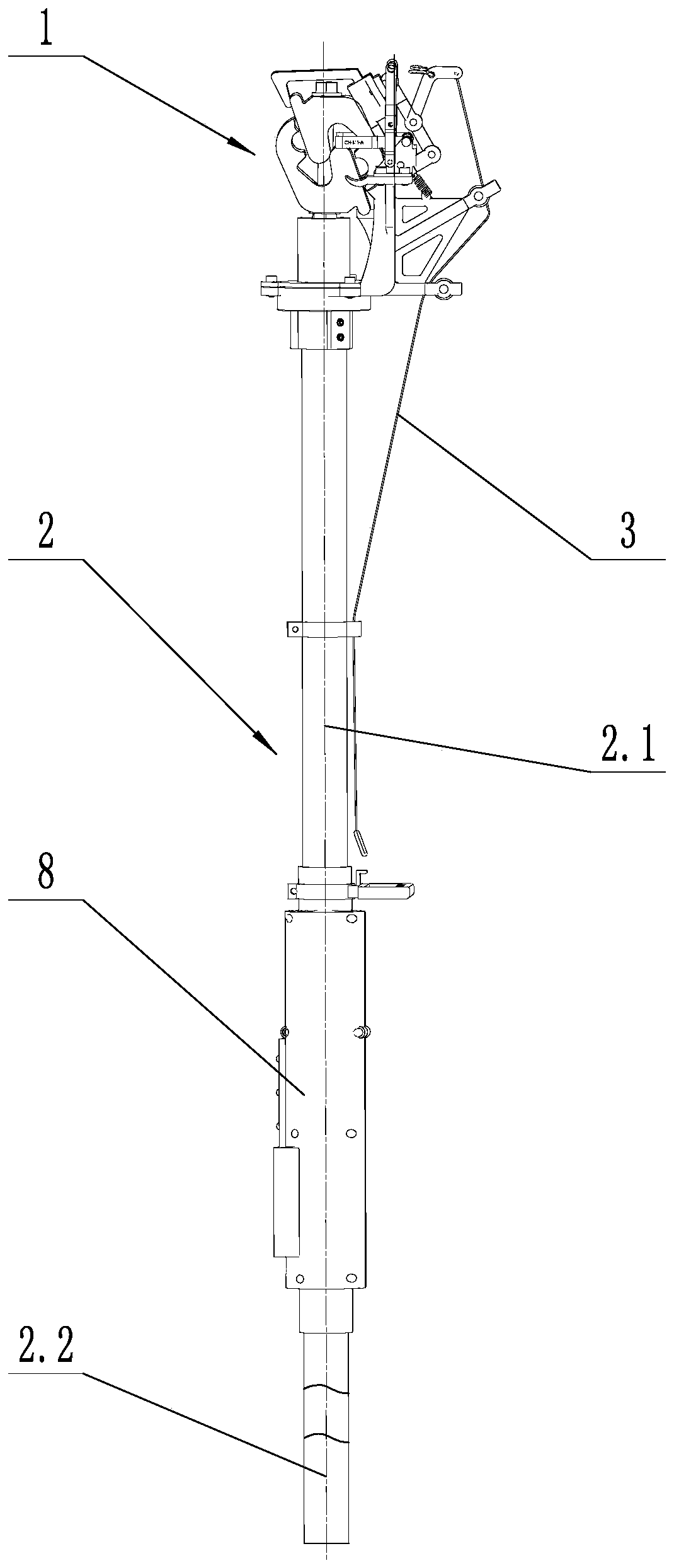 Electric integrated operating device for J-shaped wire clamp