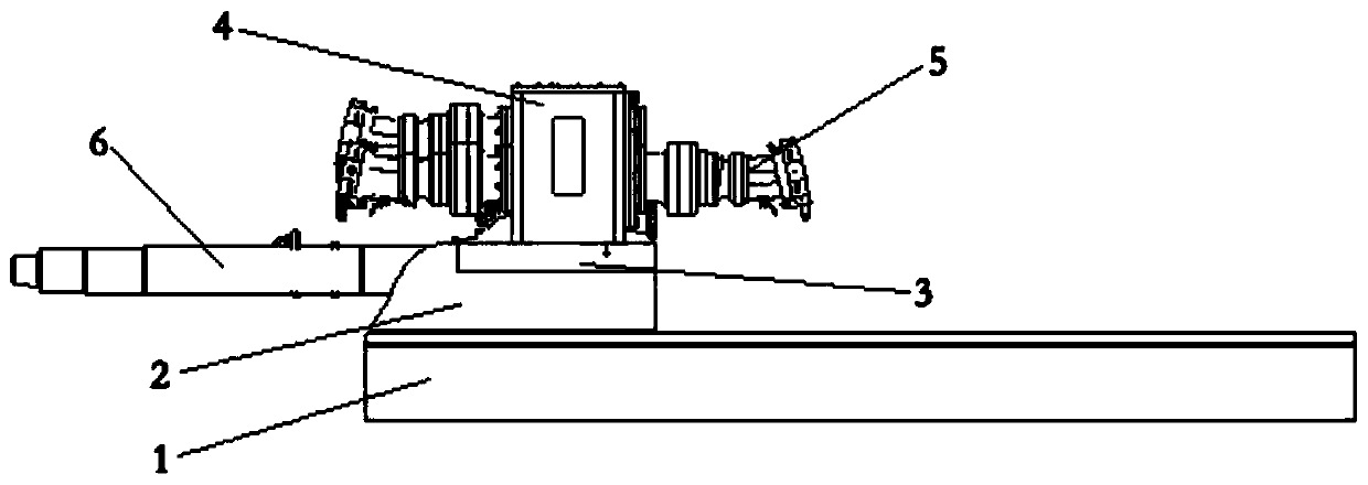 Sinking-type installation device of gear box of large drilling rig