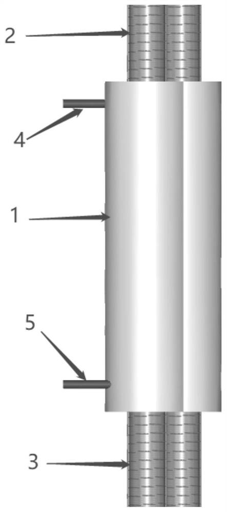 Threaded grouting sleeve for three-parallel-bar connection in shape like Chinese character 'pin'