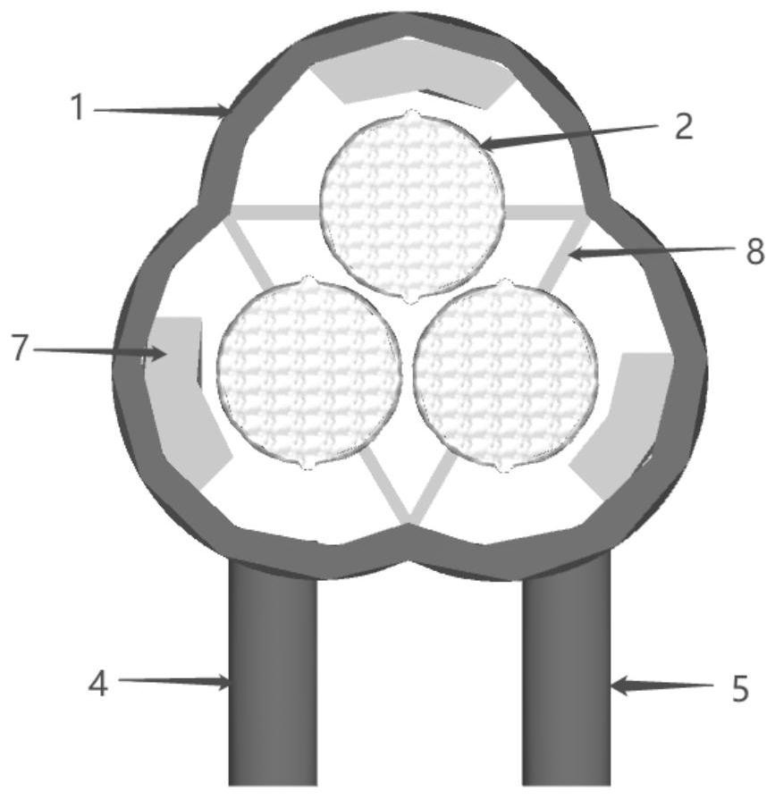 Threaded grouting sleeve for three-parallel-bar connection in shape like Chinese character 'pin'