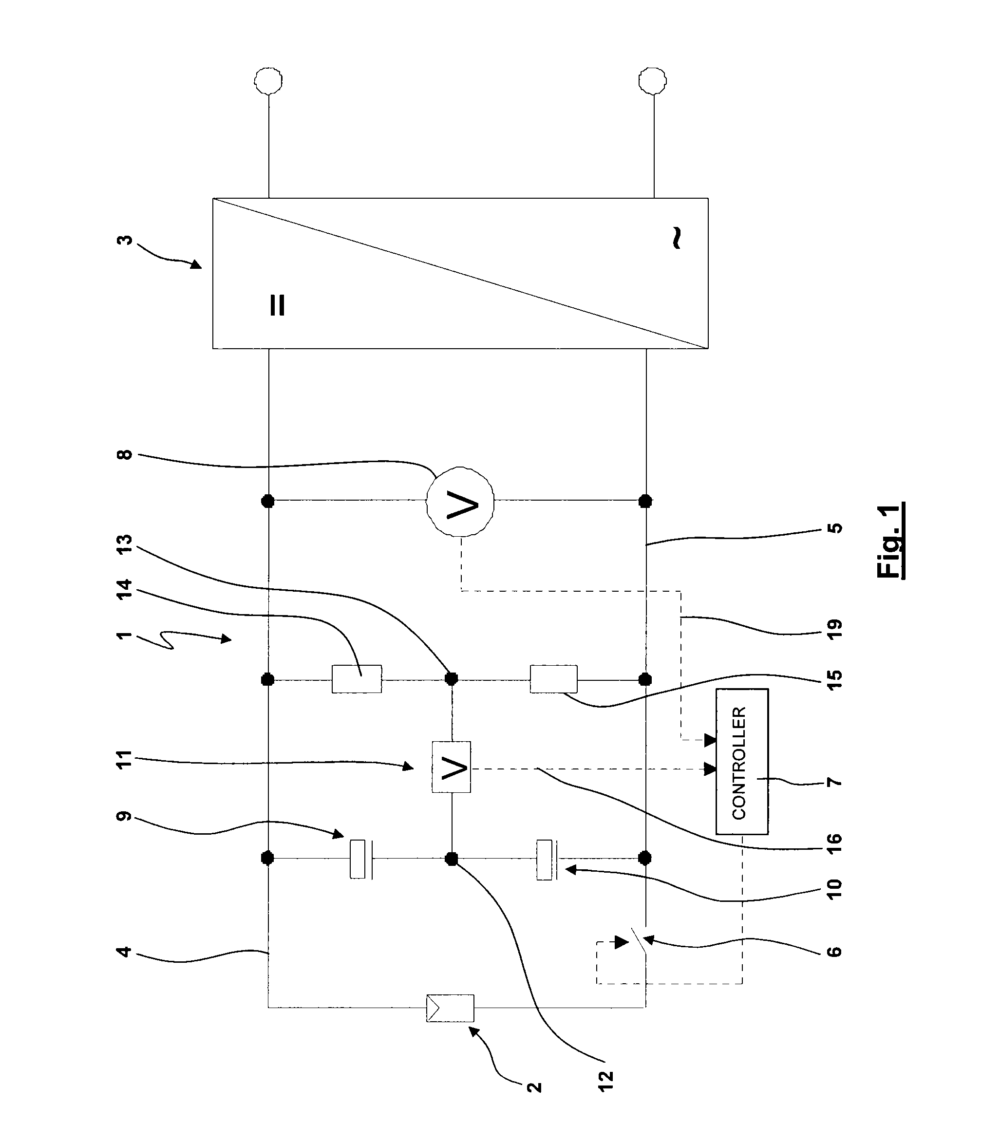 Topology Surveying a Series of Capacitors