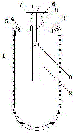 One-time glass fiber gas blaster and manufacturing method thereof