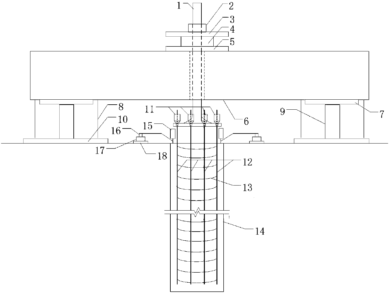 Uplift bearing capacity testing device for miniature fiber bar uplift pile