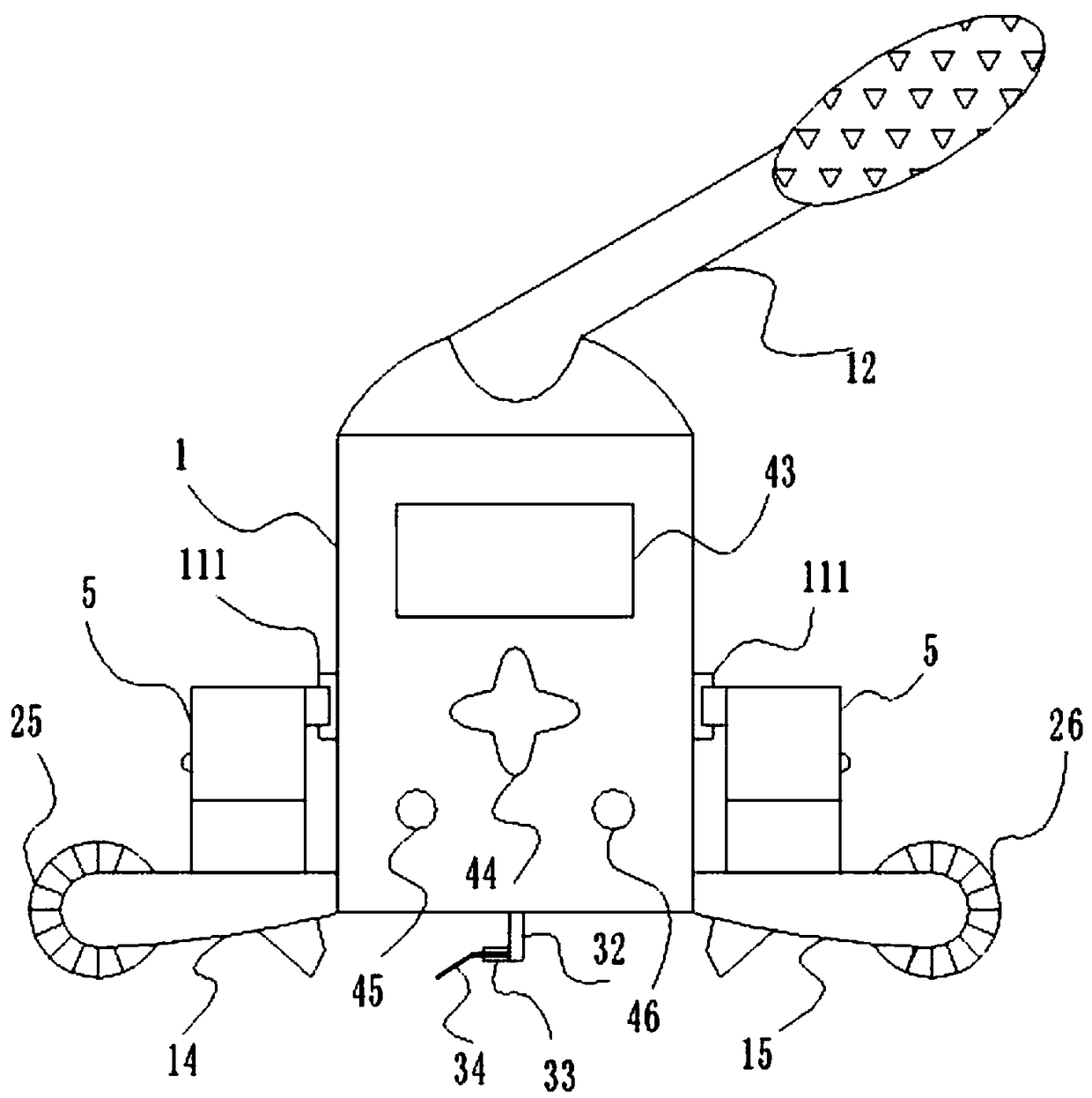 Self-walking stretching type skin preparation device for neurosurgery