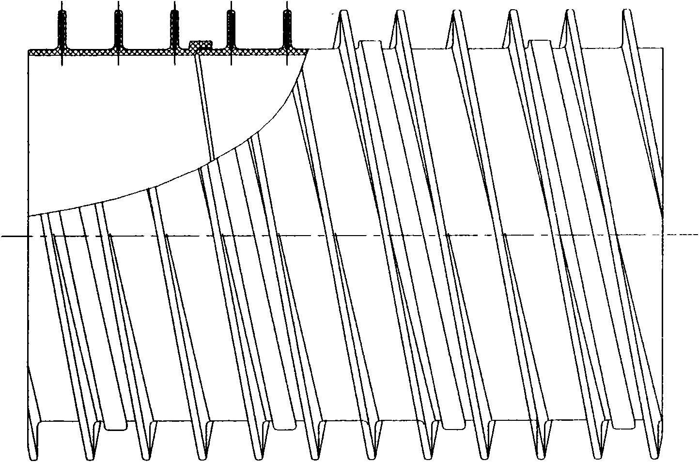 Method for connecting plastic drainpipe with reinforced rib and pipe connection formed by same