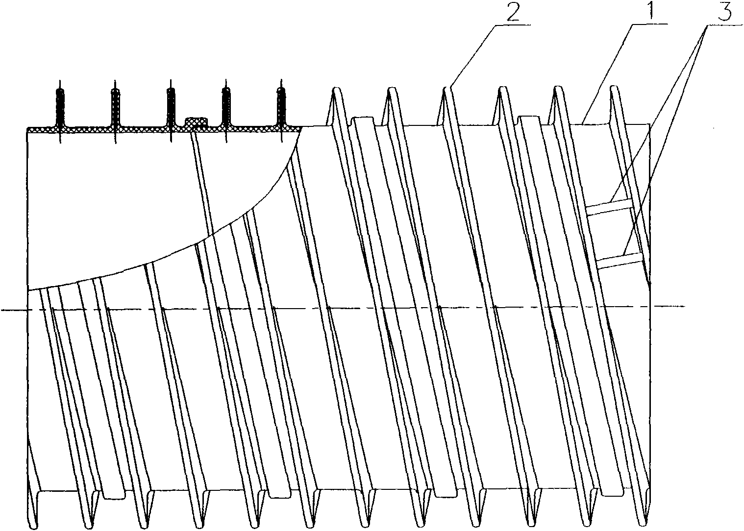 Method for connecting plastic drainpipe with reinforced rib and pipe connection formed by same