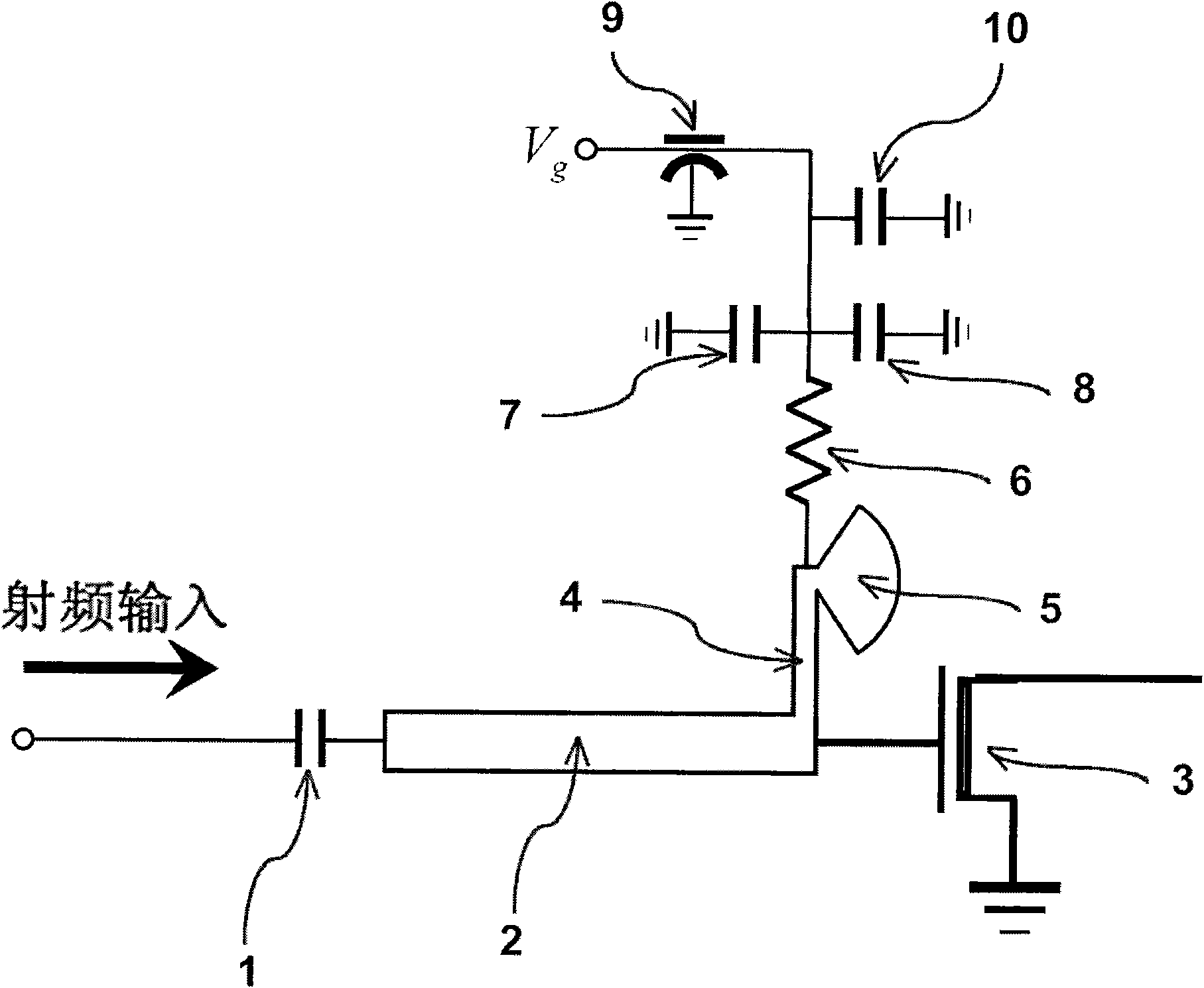 Bias circuit used in Ku waveband internally-matched field effect transistor