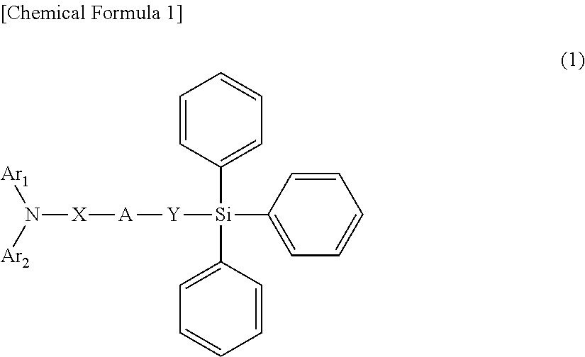 Compound having triphenylsilyl group and triarylamine structure, and organic electroluminescent device