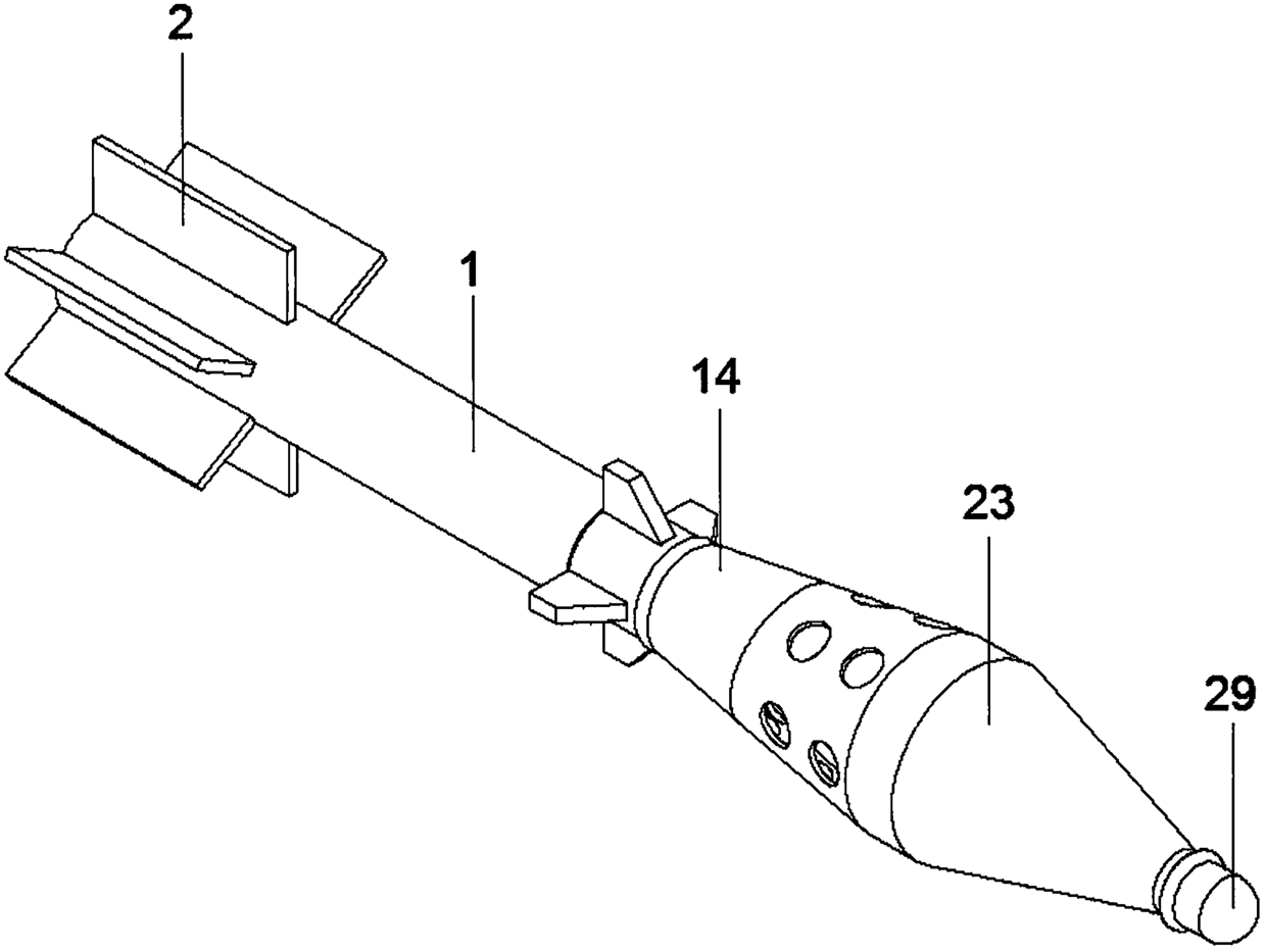 Impact percussion distance-increasing antiriot rifle grenade