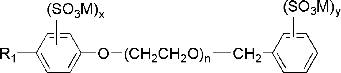 Displacement method utilizing compound containing sulfonate negative non-surface active agent