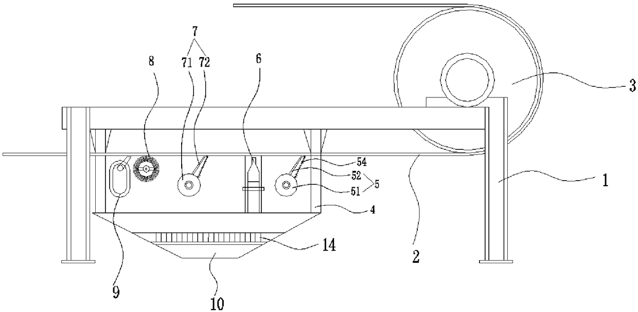 Coal conveying belt sweeping and drying device