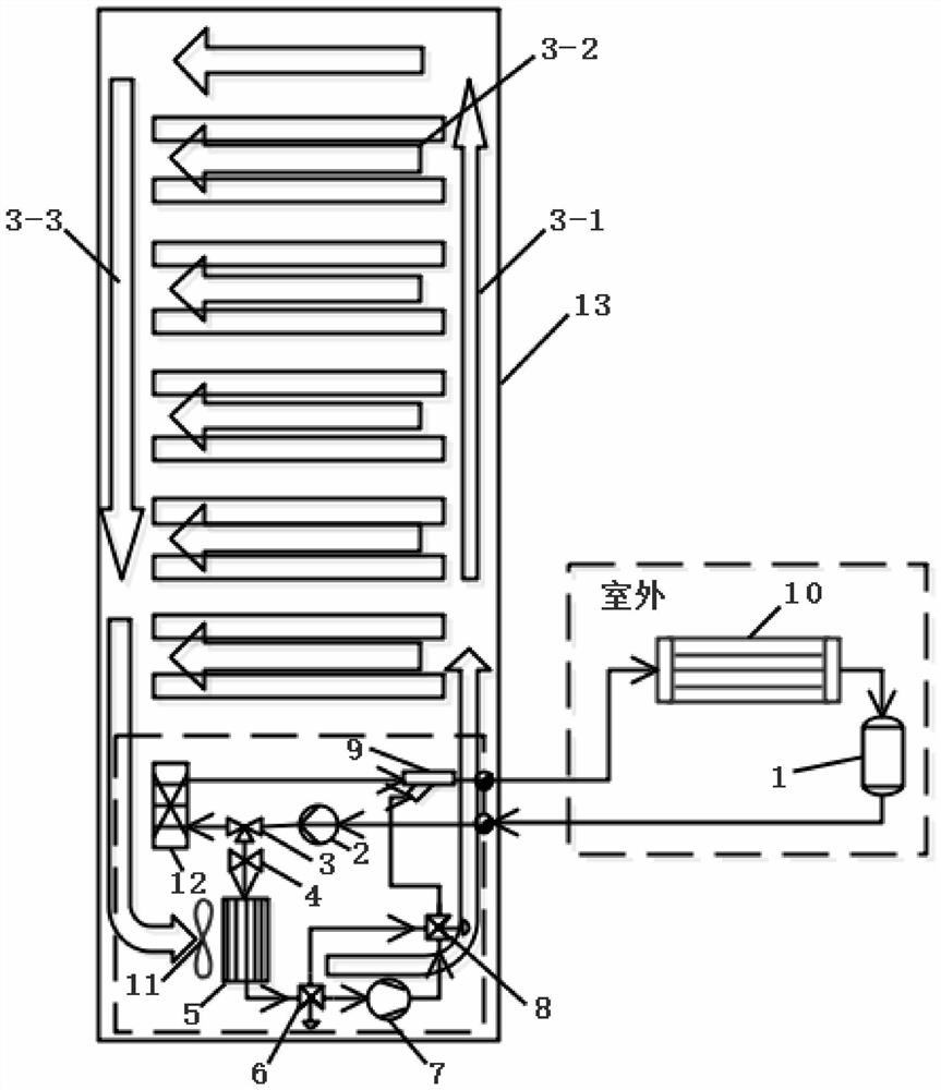 An integral high-efficiency cooling system for a high-power density cabinet