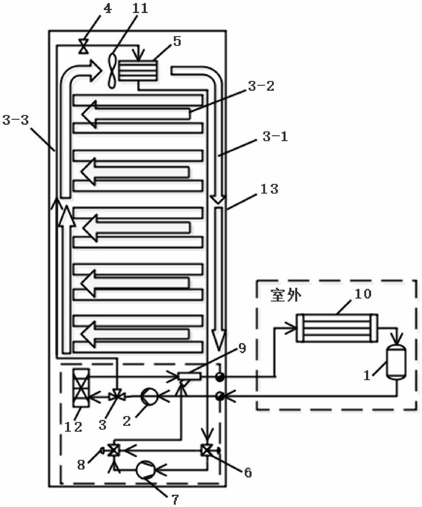 An integral high-efficiency cooling system for a high-power density cabinet