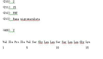 Rana nigromaculata antibacterial peptide and gene and application thereof