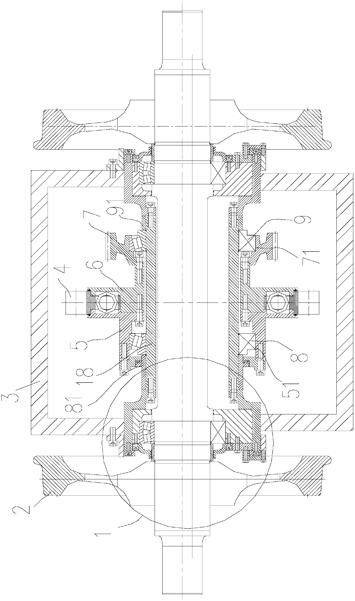 Gear rail wheel height adjusting mechanism and gear rail wheel driving device