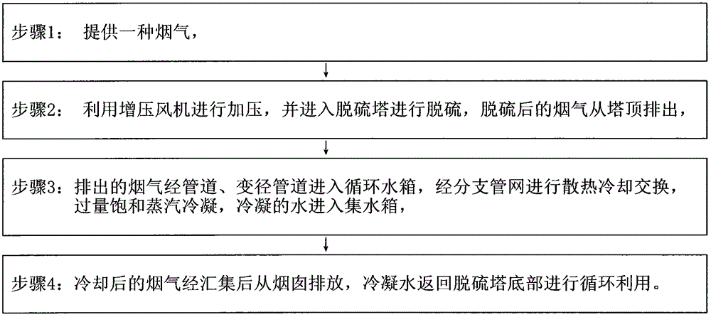 Wet method desulfurizing white smoke trailing treatment device and method