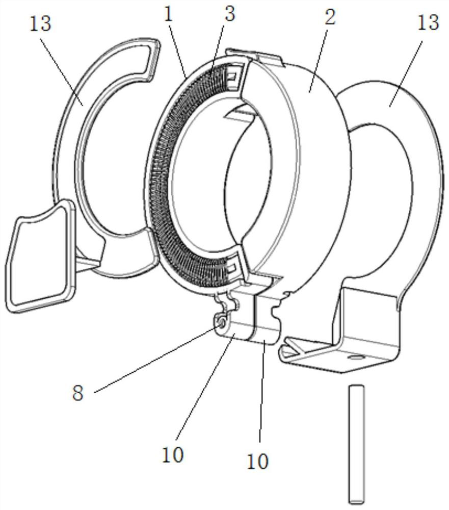 Rigid opening and closing type Rogowski coil