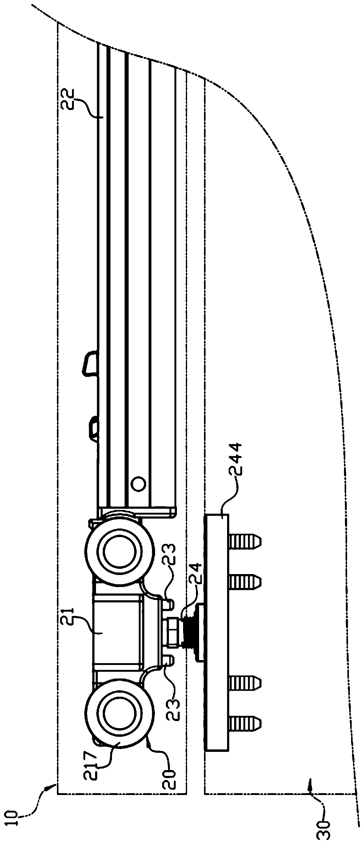 Suspension type sliding door structure and sliding component