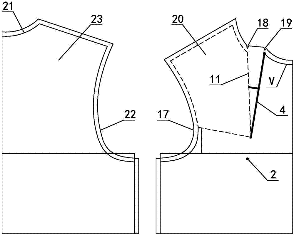 Garment collar and chest dart BNV original value design cutting method