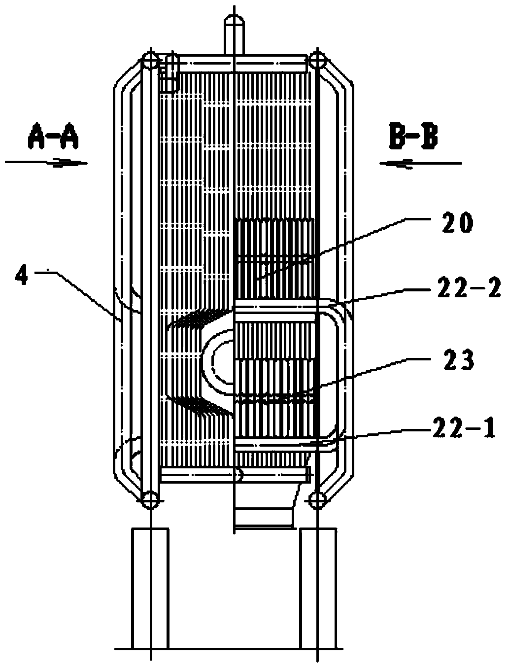 Water circulation structure of fuel gas corner tube hot-water boiler