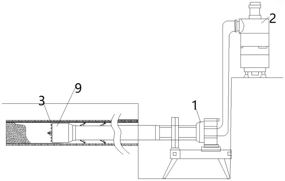 Drainage pipeline desilting device adopting horizontal directional drill