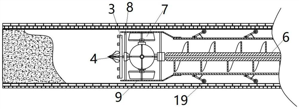 Drainage pipeline desilting device adopting horizontal directional drill