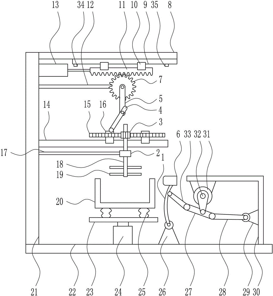 Material mixing and stirring device for livestock and poultry pollutant recycling for animal husbandry