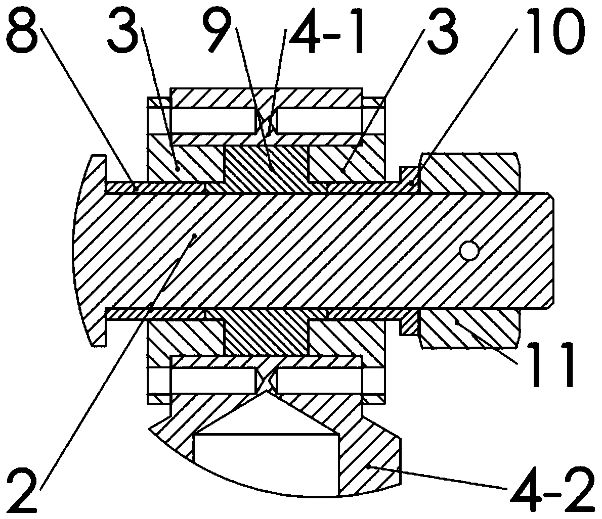 A lower beam balance device of a super-large powder molding machine