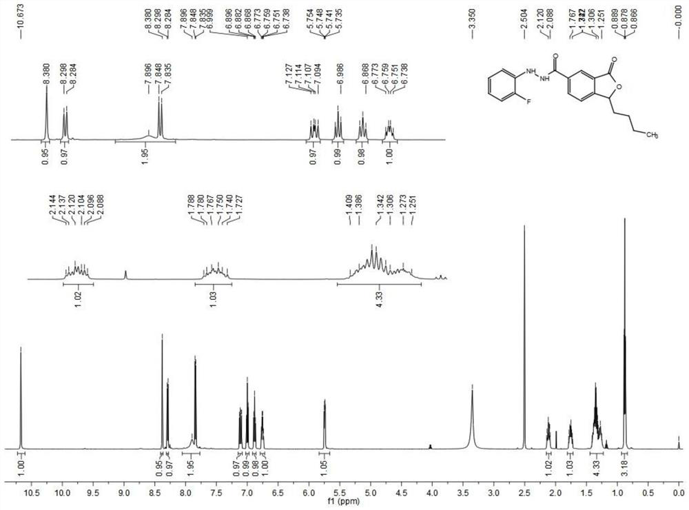 Phenalide hydrazide compound as well as preparation method and application thereof