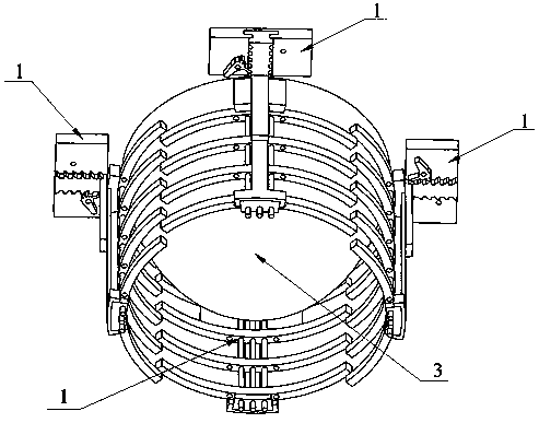 Embracing breast tissue fixing device for nuclear magnetic environment