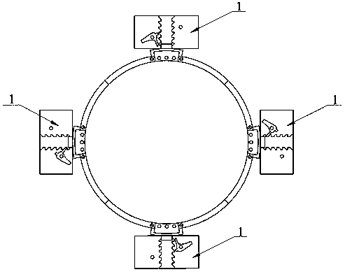 Embracing breast tissue fixing device for nuclear magnetic environment