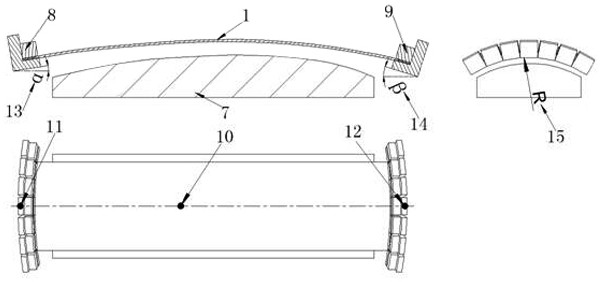 A large aircraft skin blank structure and skin stretching forming method