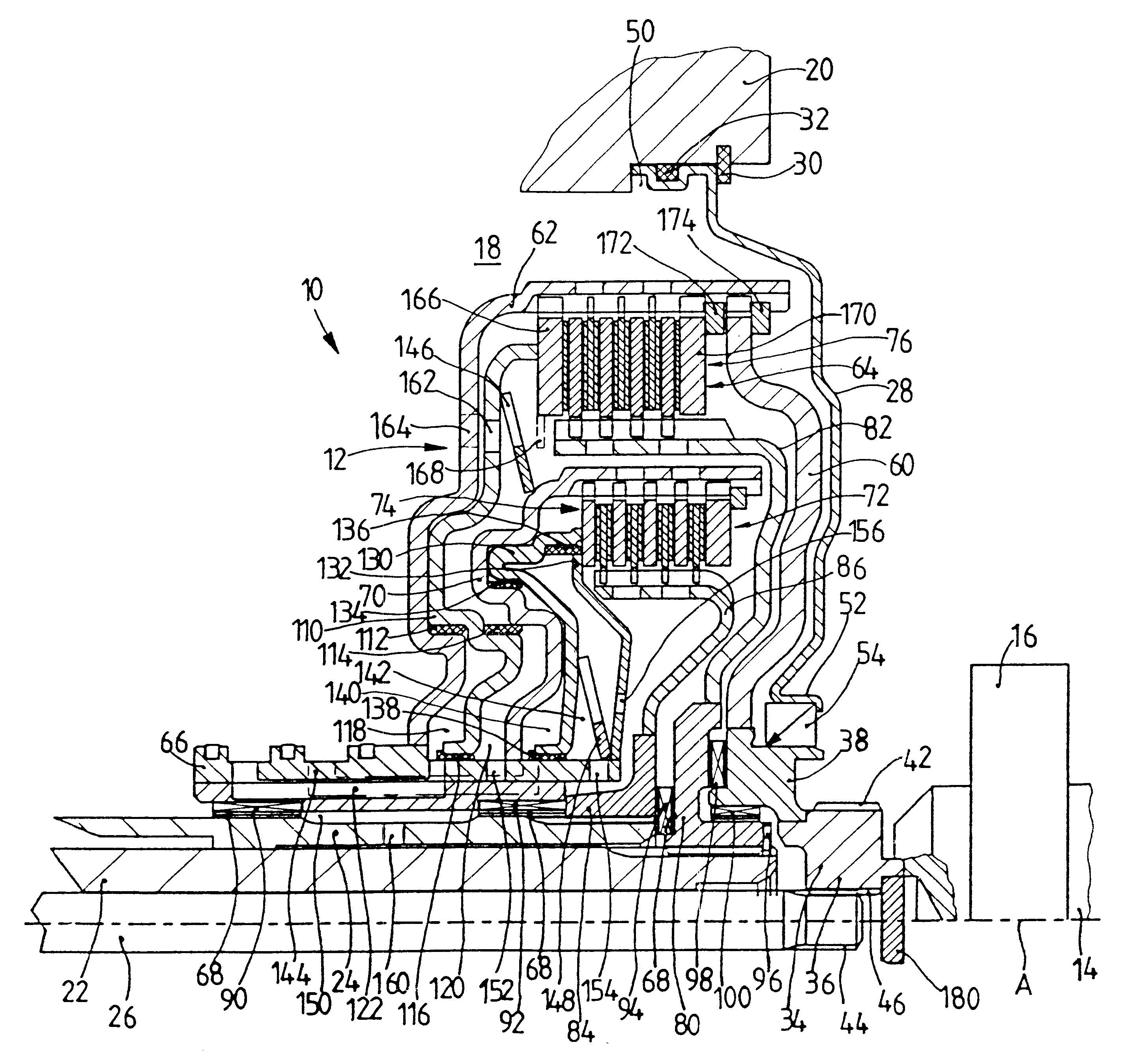 Multiple-clutch device