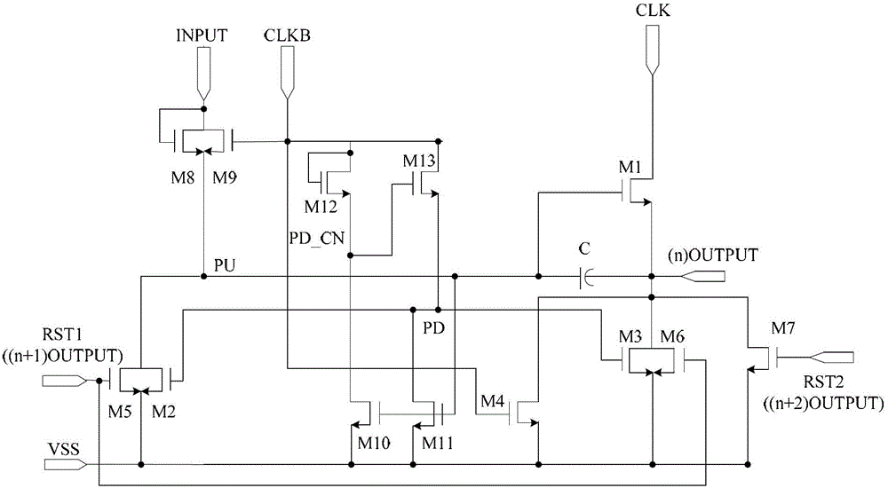 Shifting register unit, grid electrode drive circuit and display device