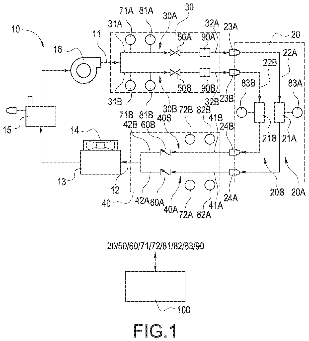 Liquid-cooled charging equipment with multiple charging connector assemblies and method of operating the same