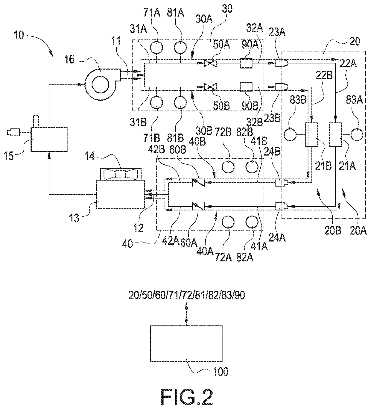 Liquid-cooled charging equipment with multiple charging connector assemblies and method of operating the same