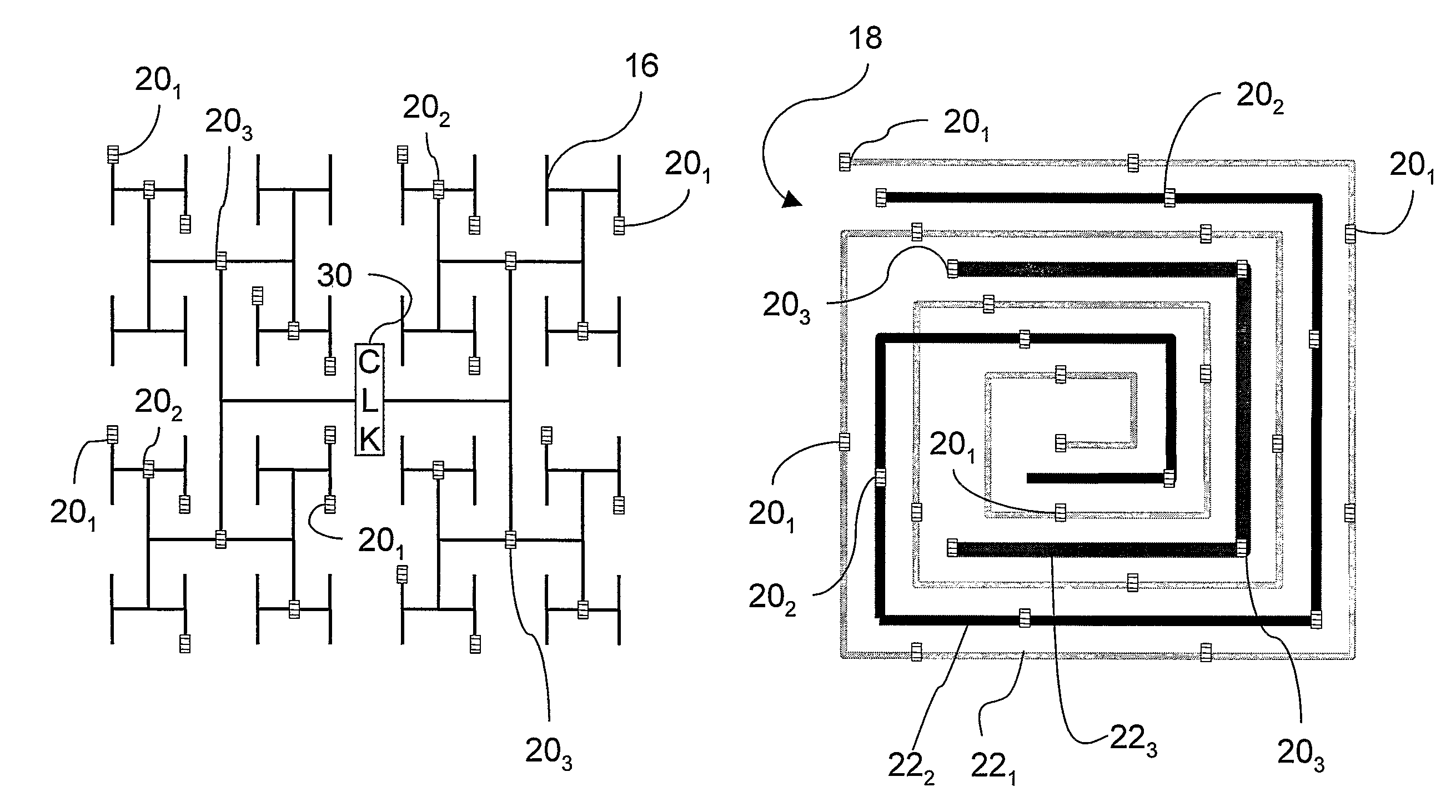 High speed clock distribution transmission line network