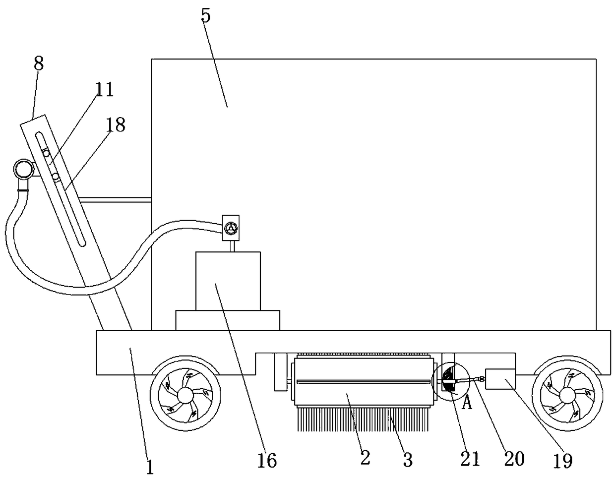 Road dust removing device for urban environmental protection