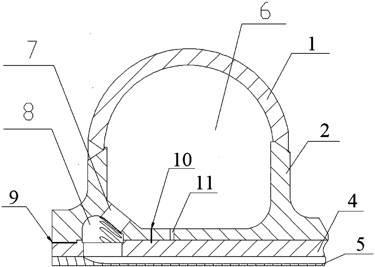 Liquid collecting ring on body part of thrust chamber of liquid rocket engine