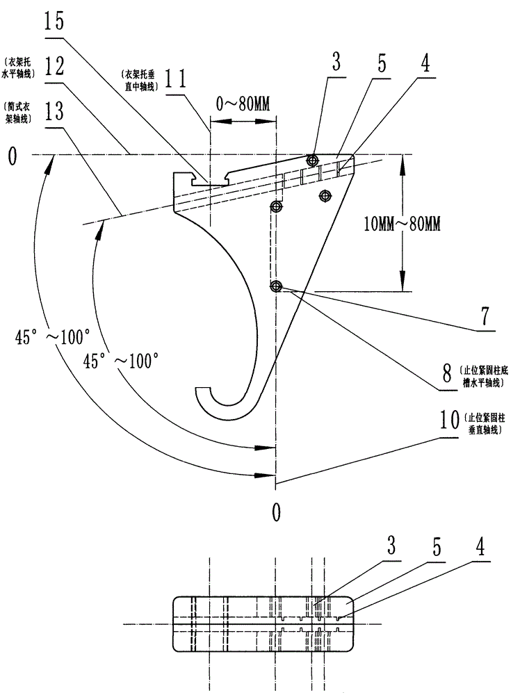 Clamping piece type movable antislip hanger bracket