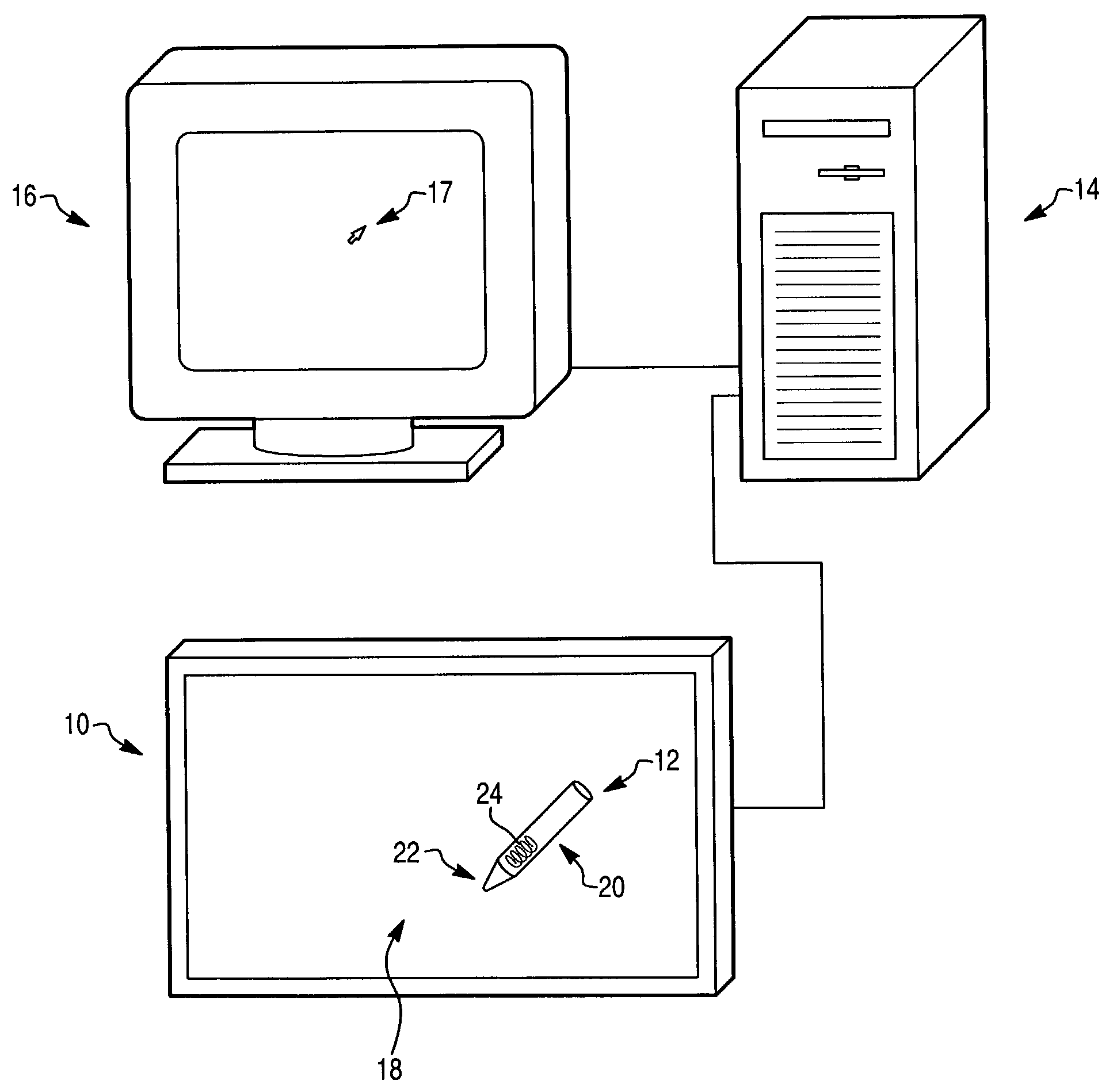 Method of triggering functions in a computer application using a digitizer having a stylus and a digitizer system