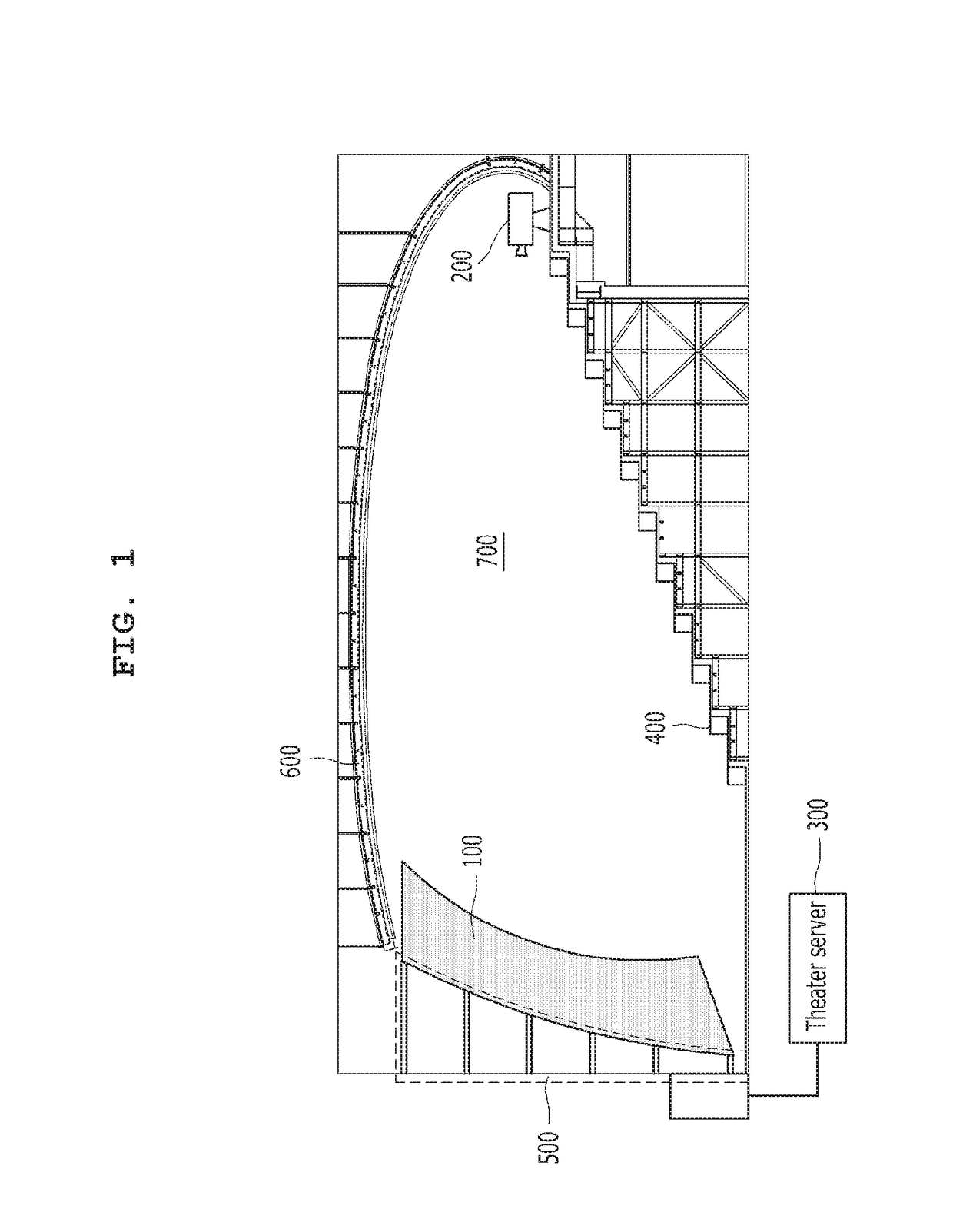 Screen having two or more screen regions with differing screen reflectance values