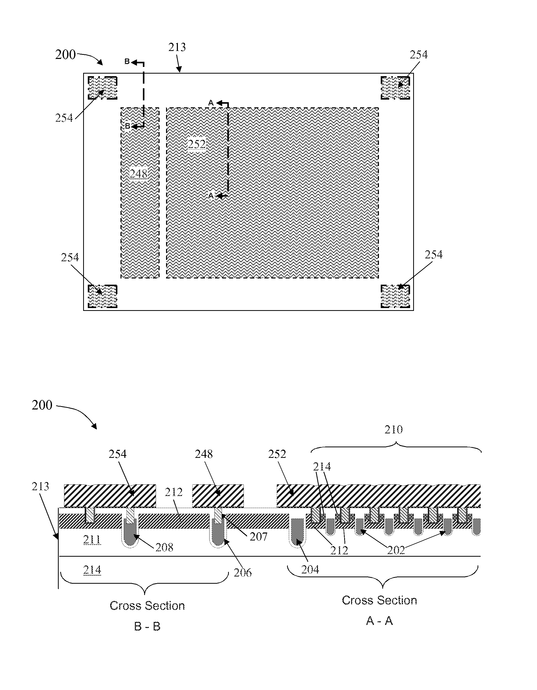 Dual gate oxide trench mosfet with channel stop trench