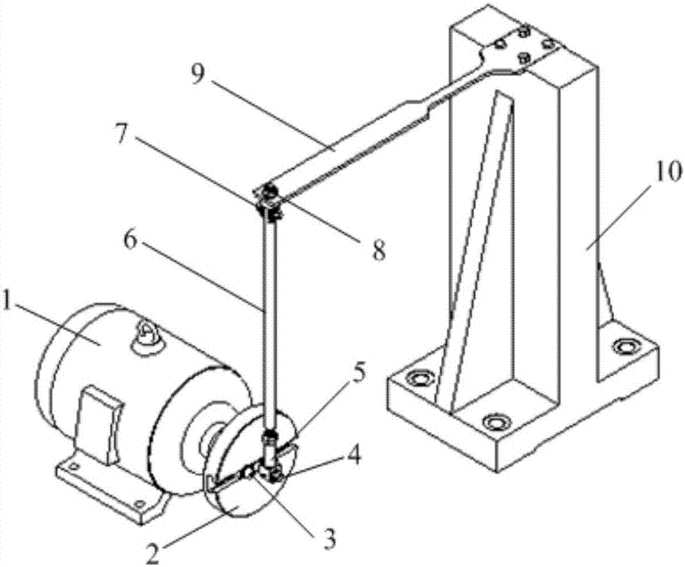 Mechanical structure fatigue damage online monitoring test device